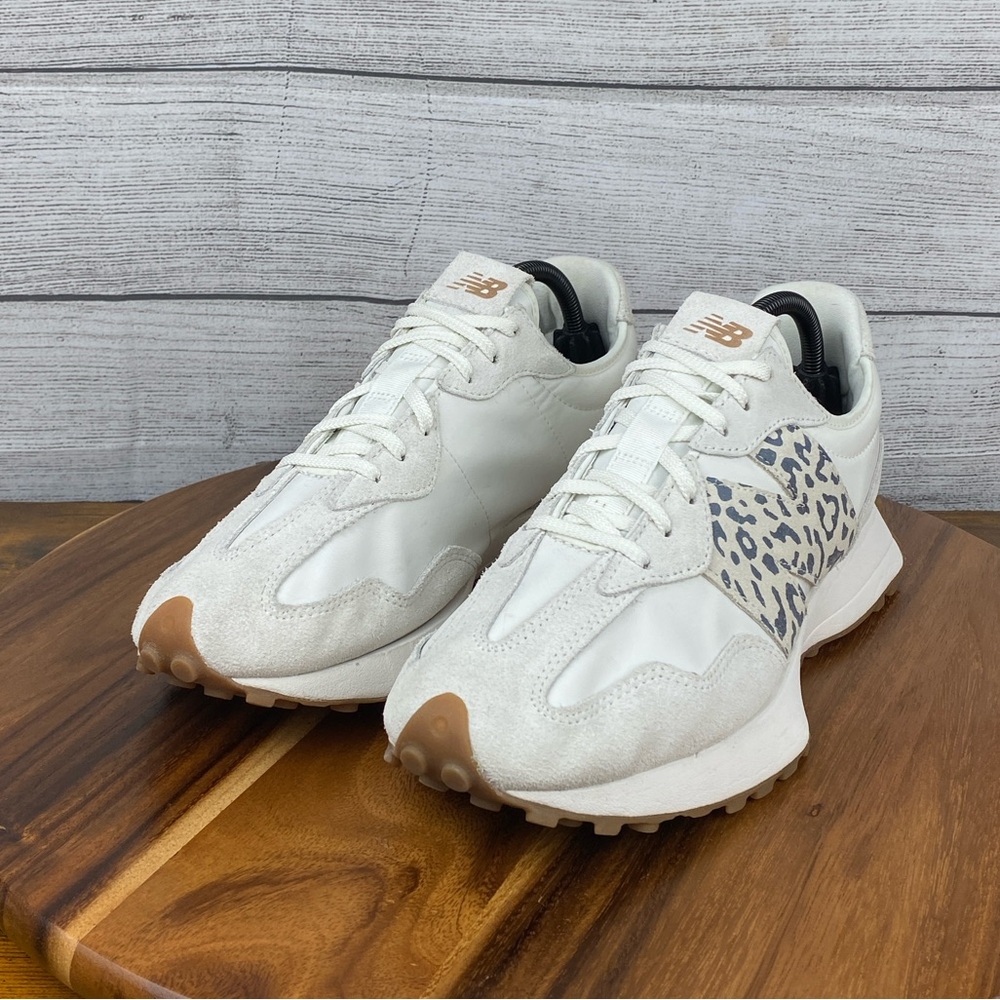 New Balance 327 Sea Salt Leopard Print Sneakers WS327PJ Women’s Shoe Size 11.5 - Picture 2 of 12